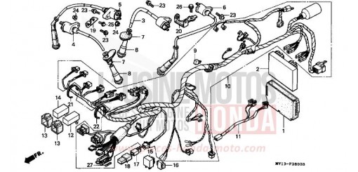 FAISCEAU DES FILS/ BOBINE D'ALLUMAGE XRV750M de 1991
